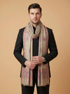 Noble Kani Woven Paisley Border Wool Blend Beige Stole