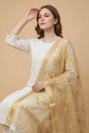 Yellow Organza Meena Jaal Dupatta | Elegant Sheer Festive Drape