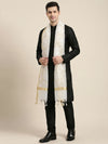 Organza Meena Jaal Mens Dupatta – White with Gold Woven Design