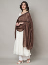 Brown Solid Cotton Dupatta with Subtle Texture & Tassel Ends (Size: 2.5x1 m Approx)