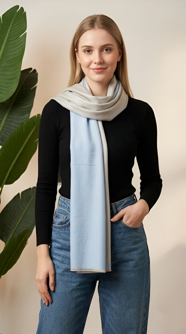Everyday Reversible Solid Bamboo Silk Women's Stole | Lightweight Wrap
