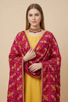 Luxe Phulkari Chinon Mirror Work Embroidered Dupatta with Elegant Lace Border