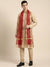 Organza Meena Jaal Mens Dupatta – Red with Gold Woven Design