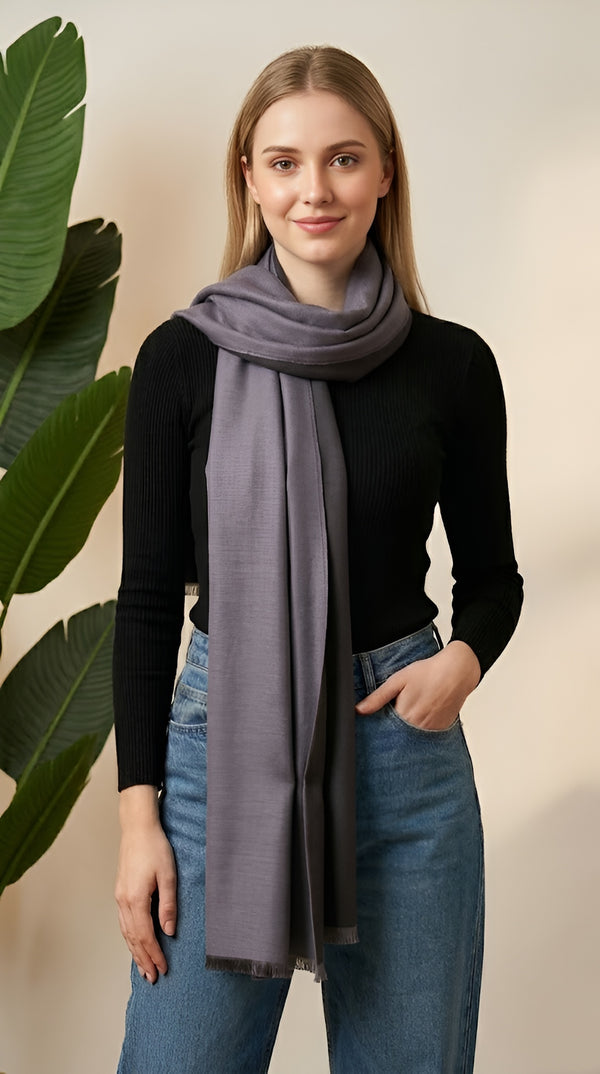 Everyday Reversible Solid Bamboo Silk Women's Stole | Lightweight Wrap