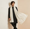 Nazneen Chiffon Mens Dupatta – Solid White with Elegant Lace Border