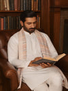 Reversible Woolen Mens Stole with Classic Striped Weave | Elegant Winter Wrap (80 × 28 Inches)