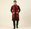 Cotton Embroidered Mens Dupatta – Red Tone with Buta Work