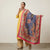 Chinon Floral Mirror Work Women Multicolor Dupatta with Designer Printed Panels & Lace Border