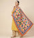 Chinon Floral Mirror Work Women Multicolor Dupatta with Designer Printed Panels & Lace Border