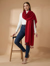 Everyday Solid Textured Viscose Maroon Women's Stole | Lightweight Wrap