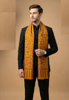 Noble Kani Weave Floral Wool Blend Yellow Stole