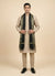 Banarasi Silk Mens Dupatta – Black with Zari Buta & Border Work