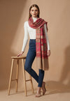 Regal Multicolor Patchwork Kani Jacquard Woven Wool Blend Beige Stole