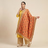 Luxe Heritage Woven Geometric Zari Chinon Beige Dupatta