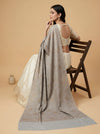 Naqsh-e-Kashmir Sozni Jaal Embroidered Grey Shawl | Traditional Kashmiri Wool Blend