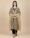 Beige Monica Cotton Dupatta with Woven Motifs | Elegant Ethnic Drape (2.5 Metres Approx.)