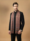 Reserve Mens All-Over Kalamkari Floral Print Bamboo Silk Brown Stole
