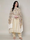 Woolen Women Shawl with Traditional Bird & Floral Jaal Motifs and Ornate Woven Border (80 x 40 Inches)