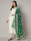 Green Georgette Dupatta with Hand Gota Patti Work (Size: 2.5x1 m Approx)