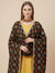 Luxe Chinon Women Phulkari Black Dupatta with Lace Border & Traditional Motif Work