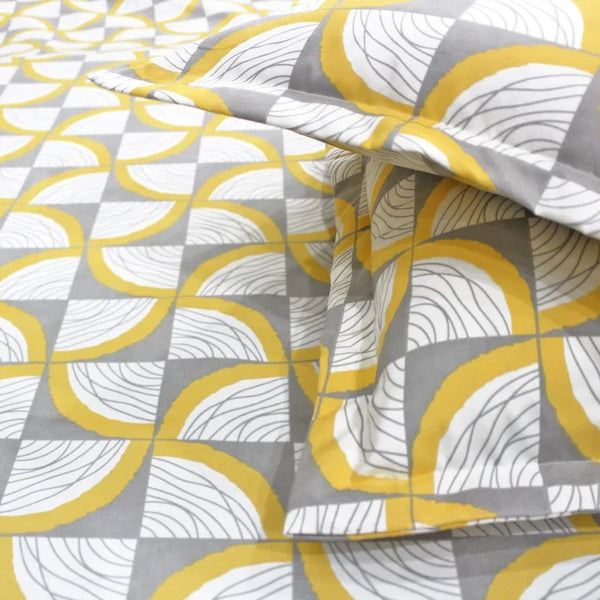 Queen Size 210 TC Elastic Fitted Cotton Bedsheet Set with 2 Pillow Covers (72 × 78 Inches)
