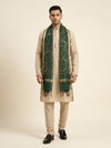 Organza Meena Jaal Mens Dupatta – Green with Gold Woven Design