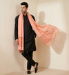 Cotton Mens Dupatta – Orange with Diamond Cut Work & Woven Border