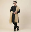 Cotton Embroidered Mens Dupatta – Beige Tone with Buta Work