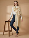 Everyday Solid Textured Viscose Beige Women's Stole | Lightweight Wrap