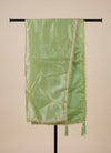 Fendi Women Dupatta – Green Tone with Lace Border & Latkan