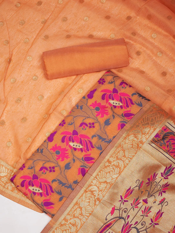 Women’s Cotton Unstitched Suit Set | Elegant Ethnic Ensemble