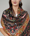 Signature Kashmiri Print & Thread Work Bamboo Silk Stole for Women