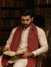Reversible Woolen Mens Stole with Classic Striped Weave | Elegant Winter Wrap (80 × 28 Inches)