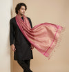 Khadi Cotton Mens Dupatta – Dusty Rose with Textured Weave