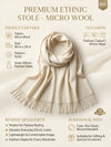 Everyday Micro Wool Solid White Stole | Soft & Lightweight Wrap