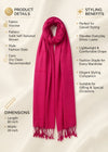 Everyday Solid Textured Viscose Pink Women's Stole | Lightweight Wrap