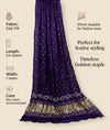Luxurious Gajji Silk Blue Dupatta with Bandhani Dots & Zari Border