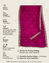 Luxe Fendi Women Pink Dupatta with 2 Side Scalloped Border, Mirror Detailing & Buti Embellishment
