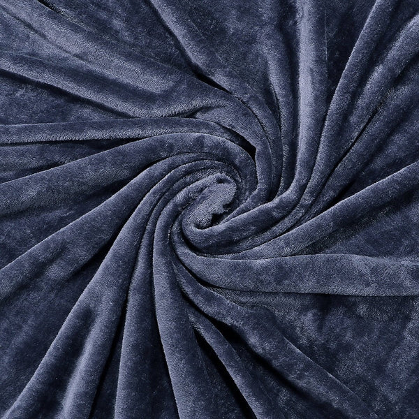 Super Soft Solid Velvet Finish Blue Flannel AC Blanket (Size: 90 x 90 Inches) Shivmani Creations 