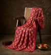 Luxe Handcrafted Chinon Phulkari Floral Mirror & Beads Work Pink Dupatta