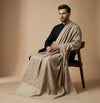 Mir-e-Khas Kashmiri Sozni Jaal Beige Shawl for Men – Wool Blend