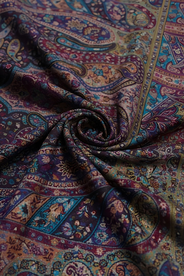 Kani Work Bamboo Silk Cutwork Women Shawl – Multicolor Elegance (80 x 40 Inches)