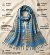 Blue Cotton Dupatta with Golden Stripe Weave & Tassel Border
