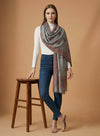 Regal Kani Woven Paisley Border Wool Blend Grey Stole | Kashmiri Inspired