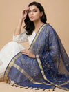 Blue Organza Meena Jaal Dupatta | Elegant Sheer Festive Drape
