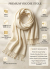 Everyday Solid Textured Viscose Beige Women's Stole | Lightweight Wrap