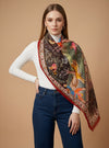 Signature Bamboo Silk PrintedStole | Heritage Royal Hunting Scene Print