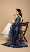 Blue Lightweight Cotton Silk Dotted Dupatta | Elegant Everyday Ethnic Drape