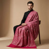 Mir-e-Khas Kashmiri Sozni Jaal Pink Shawl for Men – Wool Blend