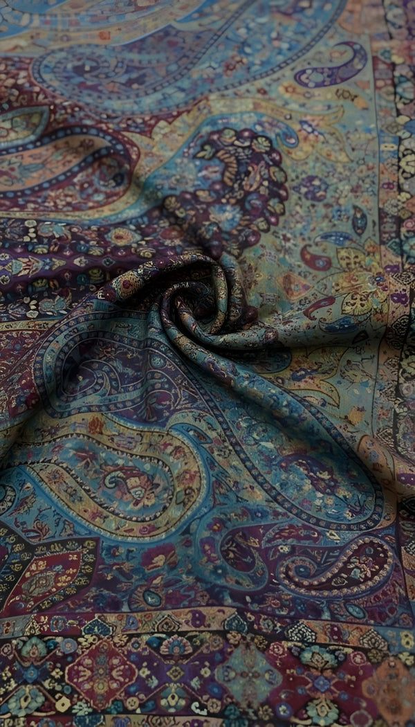 Bamboo Silk Kani Work Cutwork Women Shawl – Multicolor Elegance (80 x 40 Inches)